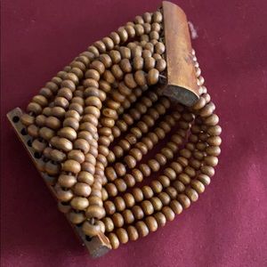 WIDE WOODEN BEADS HOBO BRACELET